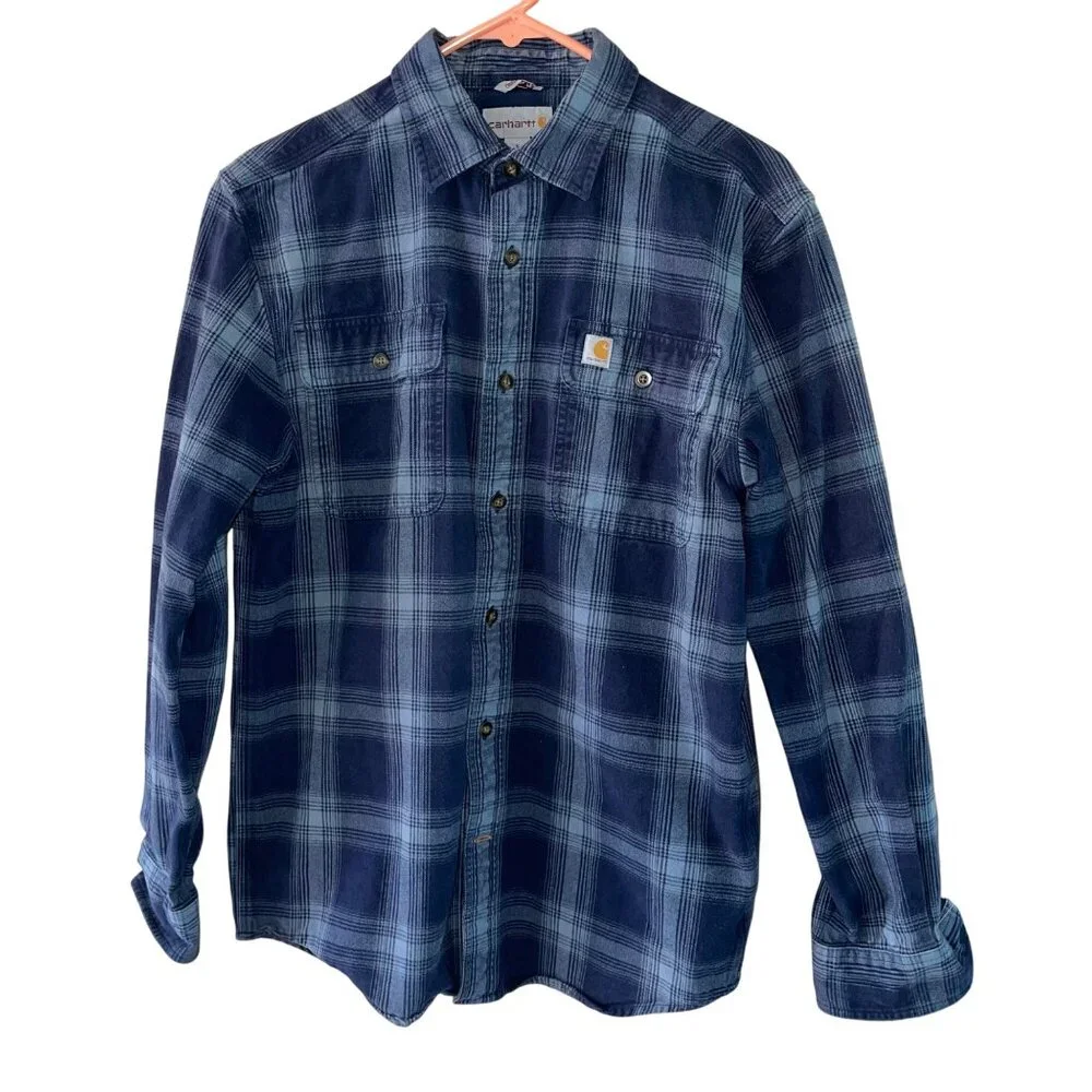 Carhartt Mens Shirt Size Small Blue Original Fit Long Sleeve Button Down - Picture 7 of 9